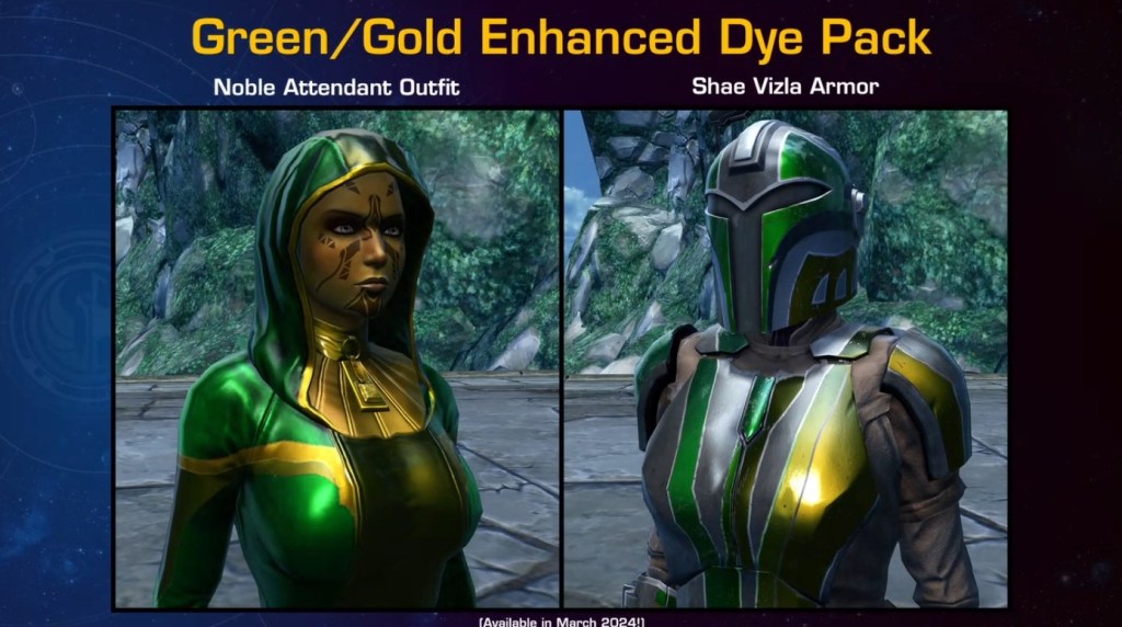 SWTOR Green/Gold Enhanced Dye Pack