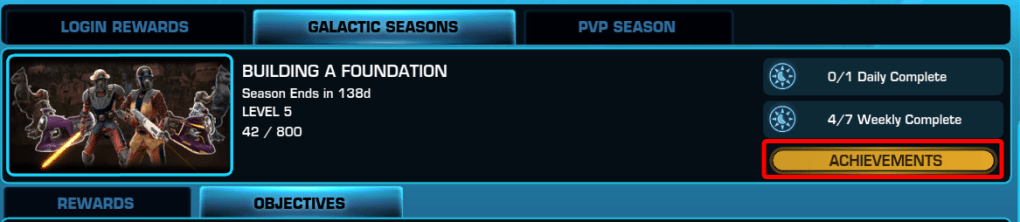 galactic season achievements