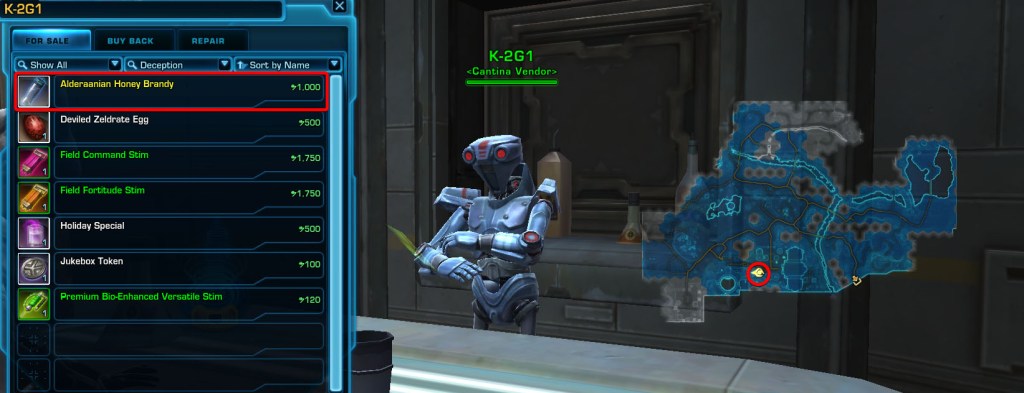 alderaanian honey brandy location